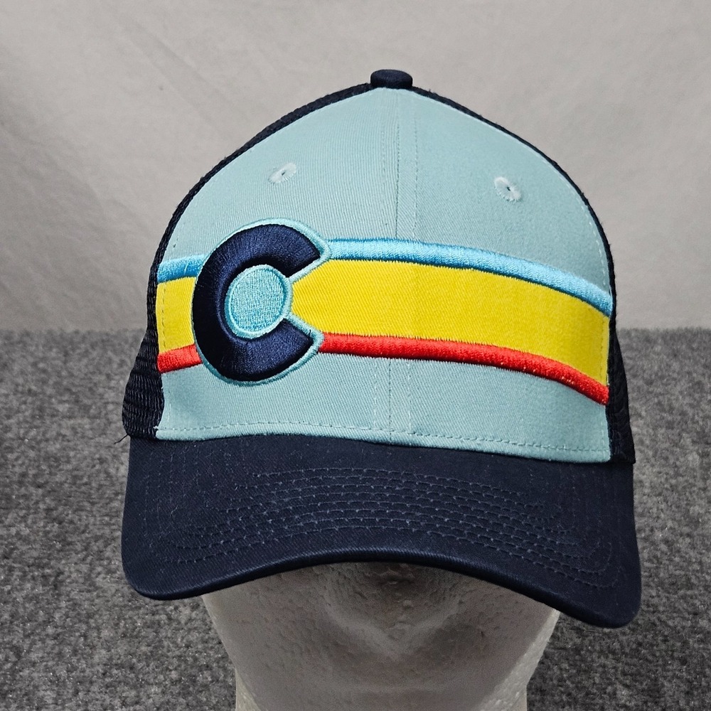 Colorado Limited Trucker Hat One Size Light Blue Navy Mesh Retro Colorado